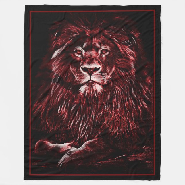 Majestic Red Lion Fleece Blanket (Front)