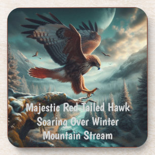 Majestic Red-Tailed Hawk Soaring Coaster