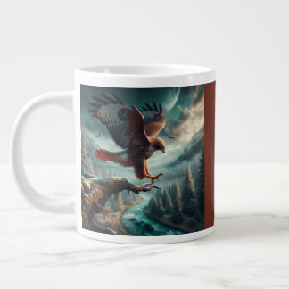 Majestic Red-Tailed Hawk Soaring Large Coffee Mug
