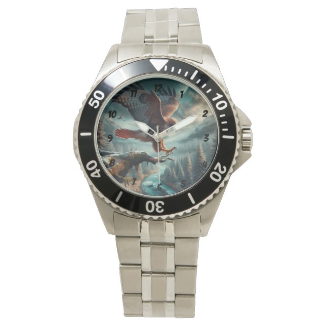 Majestic Red-Tailed Hawk Soaring Watch (Front)