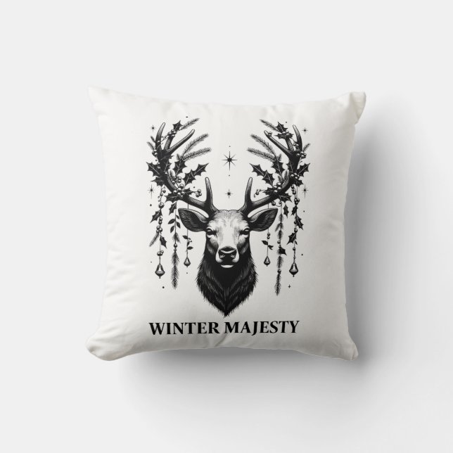 Majestic Reindeer T-Shirt Cushion (Front)