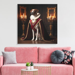 Majestic Renaissance Dog Portrait Vintage Candle Canvas Print