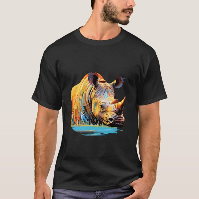 Majestic Rhinoceros Animal World Wildlife Beauty  T-Shirt (Front)