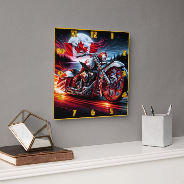 Majestic ride under the Canadian night sky Square Wall Clock (Office)