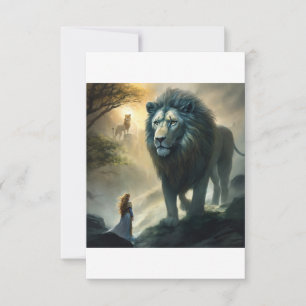 Majestic Roar: Lion and Guardian-Themed Invitation