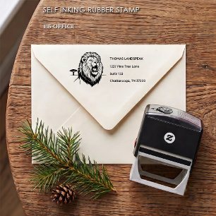 Majestic Roaring Lion Safari Return Address Self-inking Stamp
