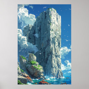 Majestic Rock Formation in the Heart of the Ocean  Poster