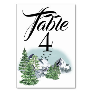 Majestic Rocky Mountains Pacific Northwest Forest Table Number