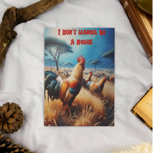 Majestic Rooster Amidst Verdant Grassland Postcard