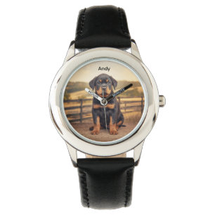 Majestic Rottweiler Kid's Personalized Watch