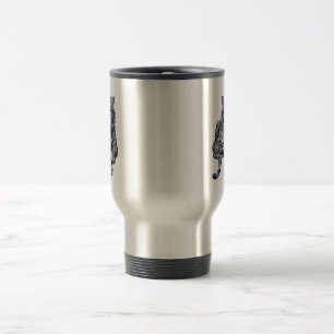 Majestic Royal Jewelled White Tiger Art Travel Mug