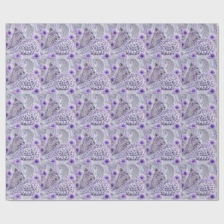 Majestic Royal Purple Jewelled Leopard Art Wrapping Paper