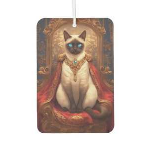 Majestic Royal Siamese Cat Portrait Car Air Freshener