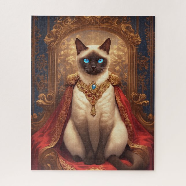Majestic Royal Siamese Cat Portrait Jigsaw Puzzle (Vertical)