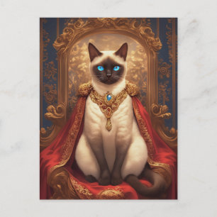 Majestic Royal Siamese Cat Portrait Postcard