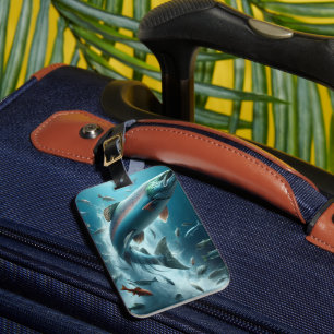 Majestic Salmon During Moonlit Dance Luggage Tag