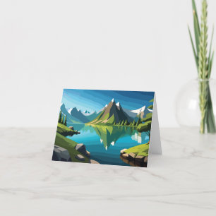 Majestic scenery of mountains thank you card