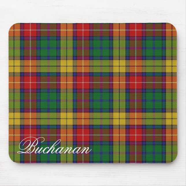Majestic Scottish Clan Buchanan Tartan Mouse Mat (Front)
