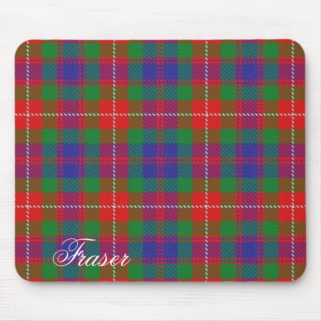 Majestic Scottish Clan Fraser of Lovat Tartan Mouse Mat (Front)