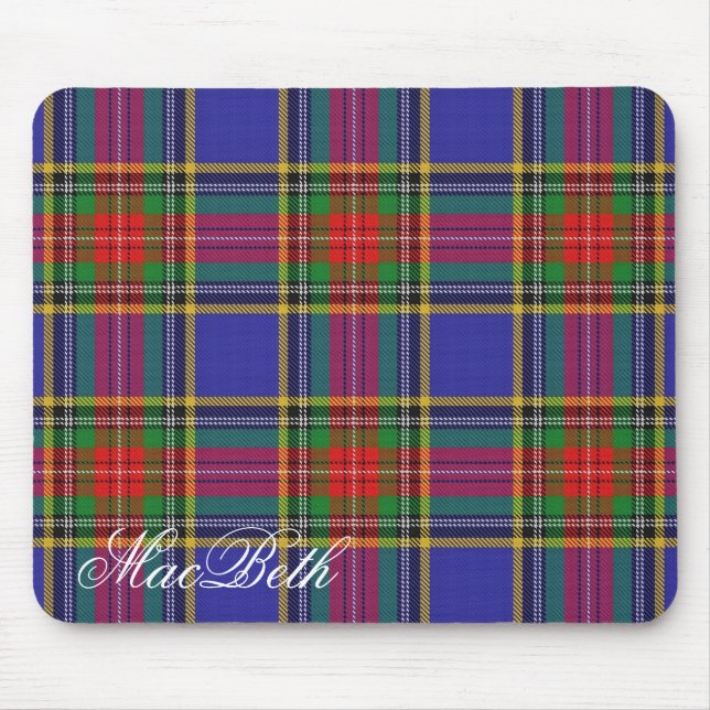 Majestic Scottish Clan MacBeth Tartan Mouse Mat (Front)