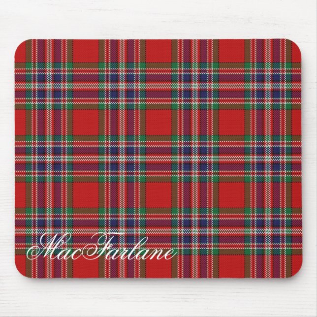 Majestic Scottish Clan MacFarlane Tartan Mouse Mat (Front)