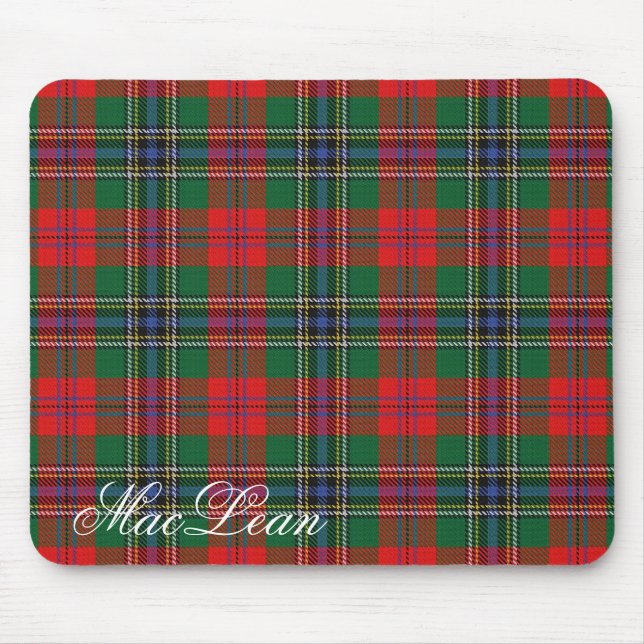 Majestic Scottish Clan MacLean Tartan Mouse Mat (Front)