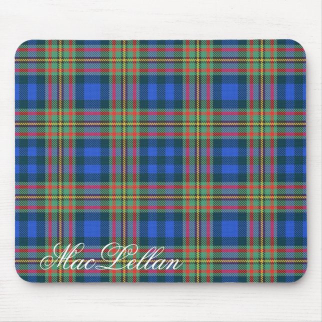 Majestic Scottish Clan MacLellan Tartan Mouse Mat (Front)