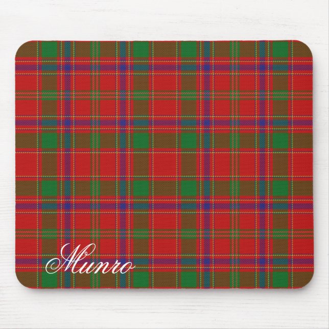 Majestic Scottish Clan Munro Tartan Mouse Mat (Front)