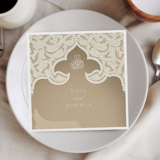Majestic Scrolls Personalised Islamic Wedding Napkin (Creator Uploaded)