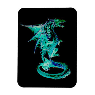 Majestic Sea Blue Dragon Mythical Creature Magnet