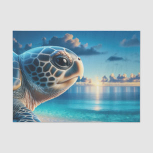 Majestic Sea Turtle Decoupage   Ocean Blue Marine  Tissue Paper