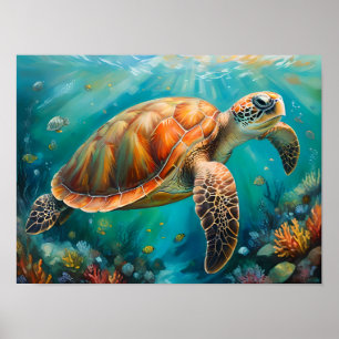 Majestic Sea Turtle Wall Art, Ocean-Inspired Decor