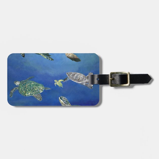 Majestic Sea Turtles Luggage Tag (Front Horizontal)