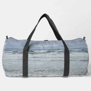 Majestic sea with waves under stormy skies duffle bag