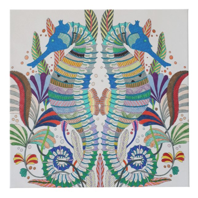 Majestic Seahorses Photo Cube (Front)