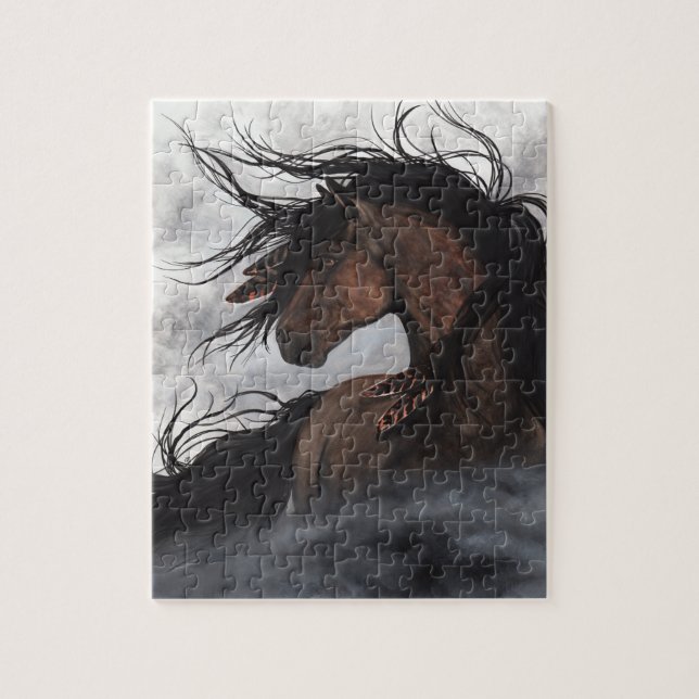 Majestic Smokey Bay Horse by Bihrle Jigsaw Puzzle (Vertical)