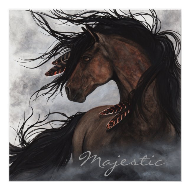 Majestic Smoky Horse by Bihrle Poster (Front)
