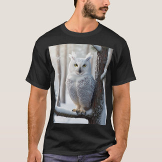 Majestic Snow Owl in a Winter Forest T-Shirt