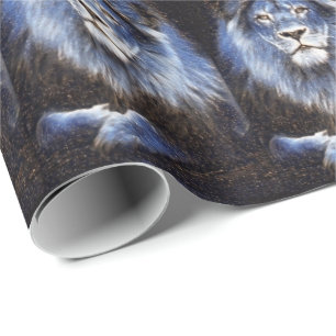 Majestic Sparkle Lions Pattern Wrapping Paper