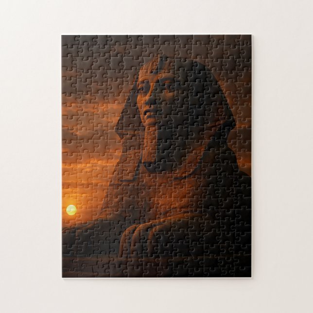 Majestic Sphinx Mystique Ancient Sunset Art Jigsaw Puzzle (Vertical)