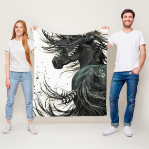 Majestic Spirit Horse by Bihrle Fleece Blanket