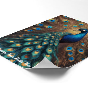 Majestic Splendor: The Boho Peacock Poster