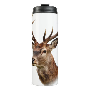 Majestic Stag Deer Portrait with Large Antlers Thermal Tumbler