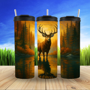 Majestic Stag, Golden Hour Waters Thermal Tumbler