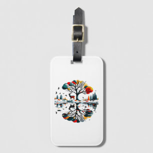Majestic Stag in Snowy Winter Forest Luggage Tag