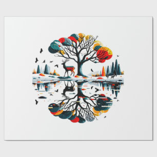 Majestic Stag in Snowy Winter Forest Wrapping Paper