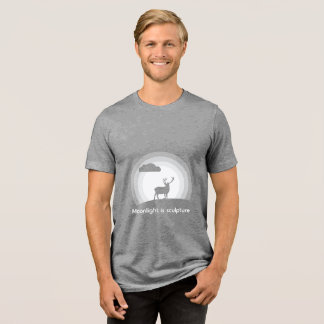 Majestic Stag Silhouette Under Lunar Light Style B Tri-Blend Shirt