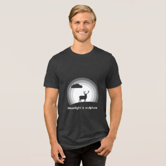 Majestic Stag Silhouette Under Lunar Light Style B Tri-Blend Shirt