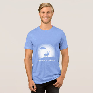 Majestic Stag Silhouette Under Lunar Light Style B Tri-Blend Shirt