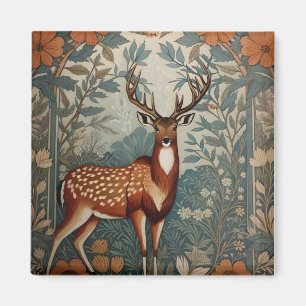 Majestic Stag William Morris Inspired Floral Magnet